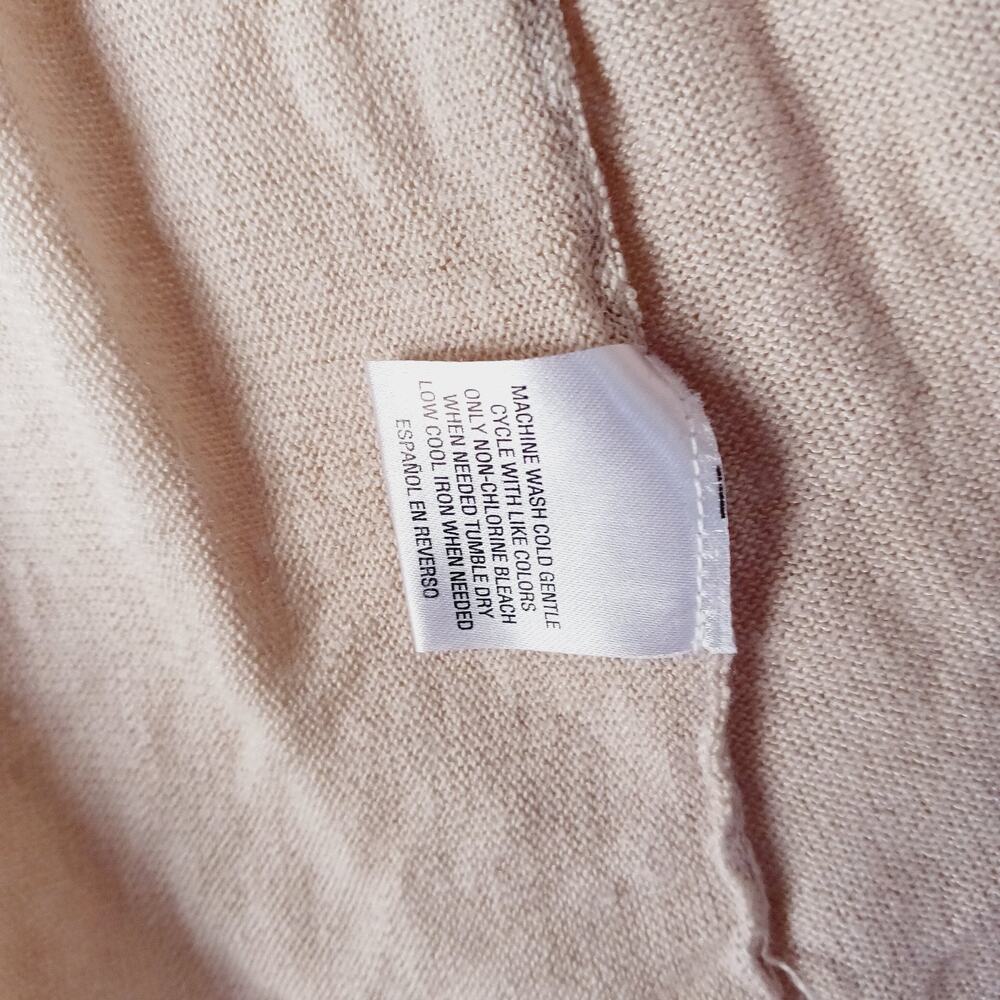 Sweater Cardigan Open Tan Beige Charter Club Resort Office Cruise Travel Size PL - Picture 6 of 6